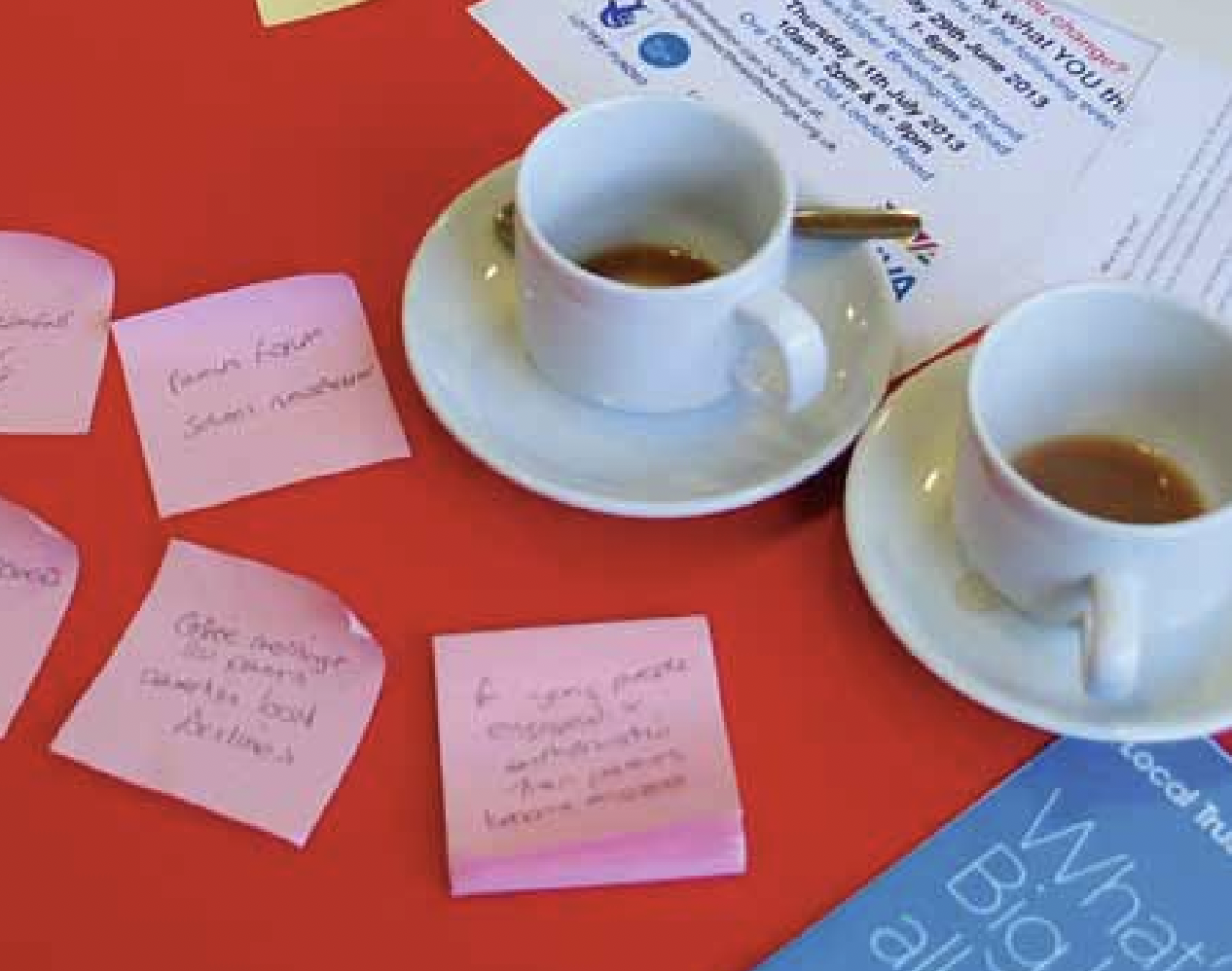 Cups of tea and post-its