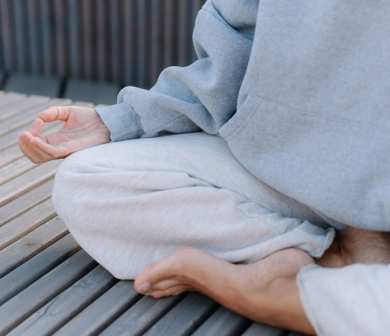 Someone meditating