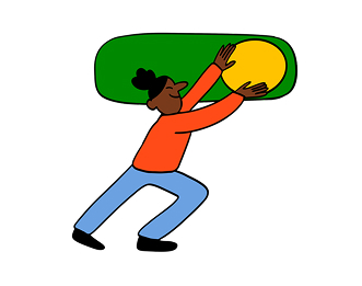 Illustration of a person sliding a switch