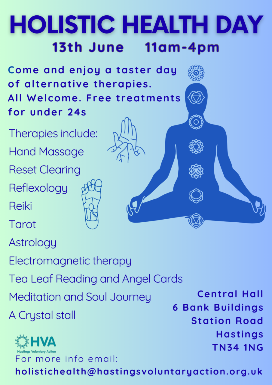 Holistic health flyer for a taster day on 13th June