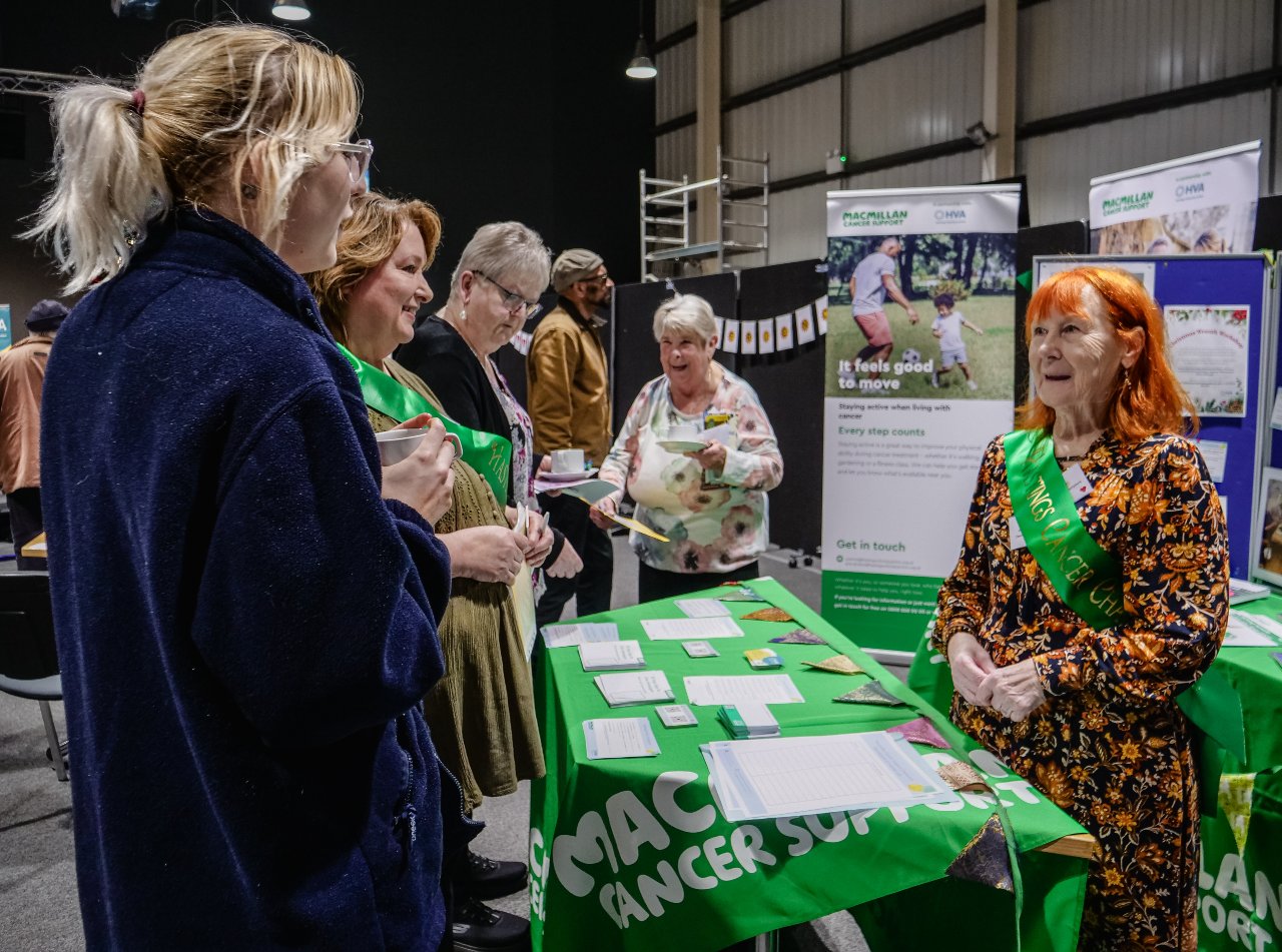 Hastings Cancer Support Champions hold an exhibition stand at an event