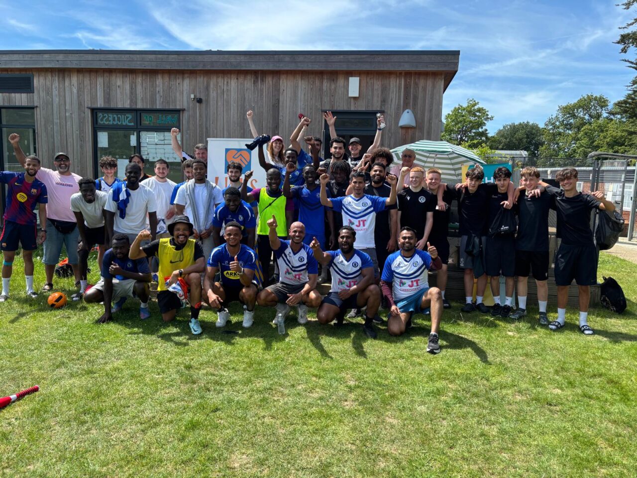 A group shot of all the players who took part in HVA/Links' Refugee Week tournament.